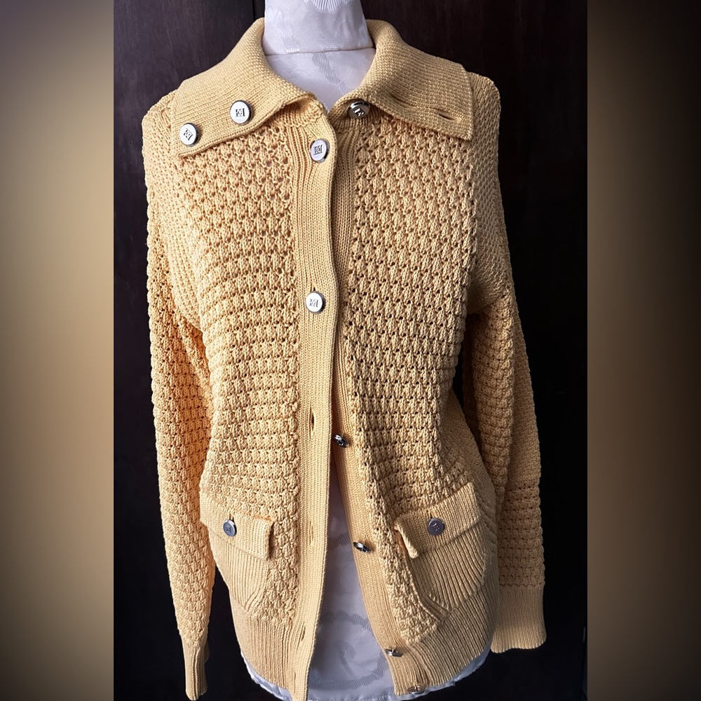 Escada golden yellow knit cardigan